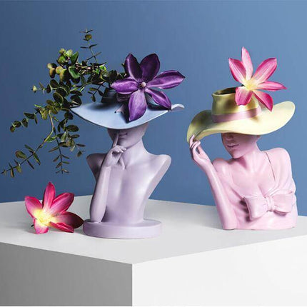 Pretty Woman Figure Flower Pot