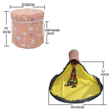 Portable Toy Easy Clean-up Storage Organizer Bag