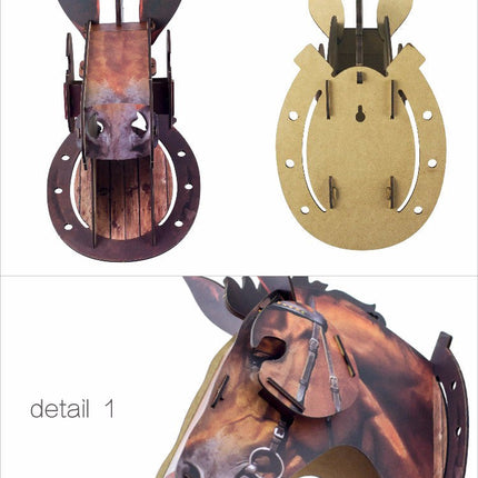 3D Wooden Craft Horse Hanging Wall Decor