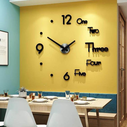 3D Large DIY Modern Number Wall Clock