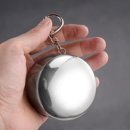 Foldable Portable Stainless Steel Camping Cup With Keychain