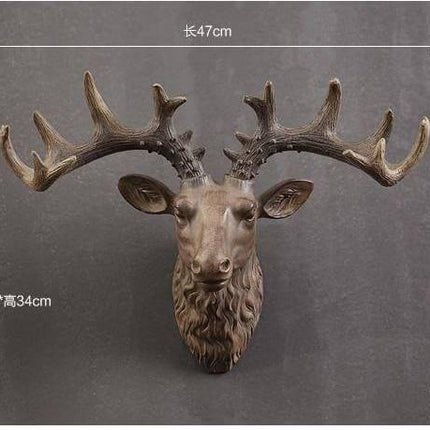 Modern Pure Handmade Hanging Moose and Sheep Head Decoration
