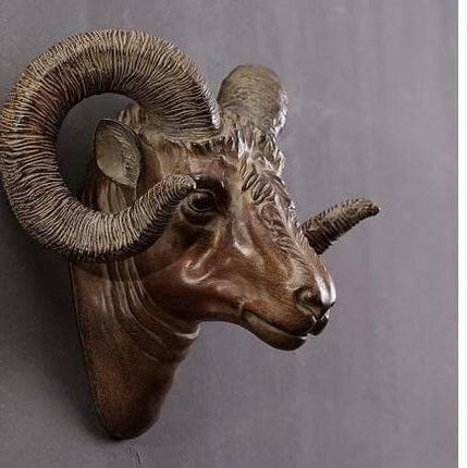 Modern Pure Handmade Hanging Moose and Sheep Head Decoration