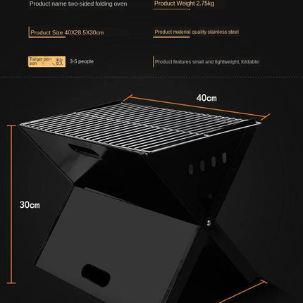 Foldable X Shaped Basic Charcoal Grill