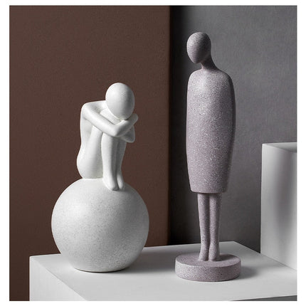 Nordic Abstract Thinker Resin Statue Sculpture