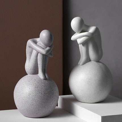 Nordic Abstract Thinker Resin Statue Sculpture