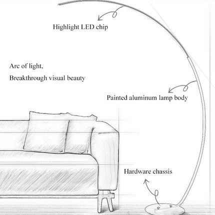 Elegant Curved LED Corner Floor Lamp