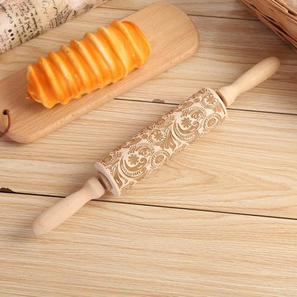 Snowflake Wooden Baking Cookies Roller