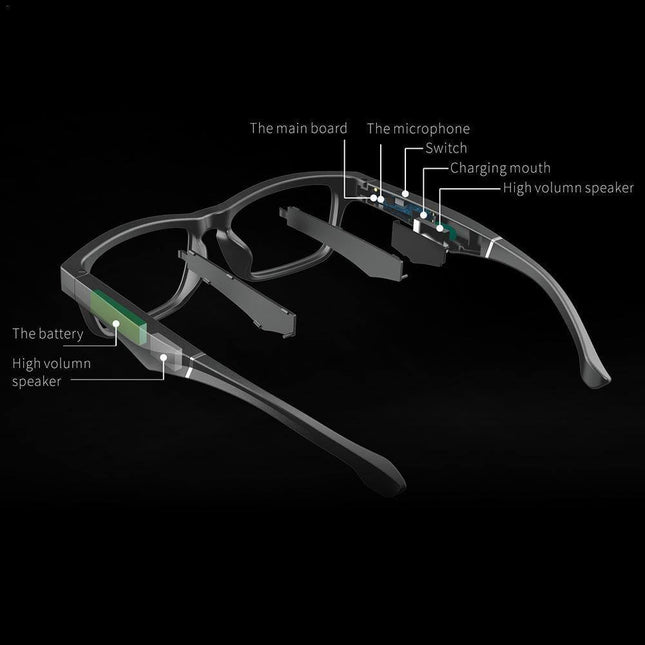 Smart Bluetooth Built-in Speaker Headset Glasses