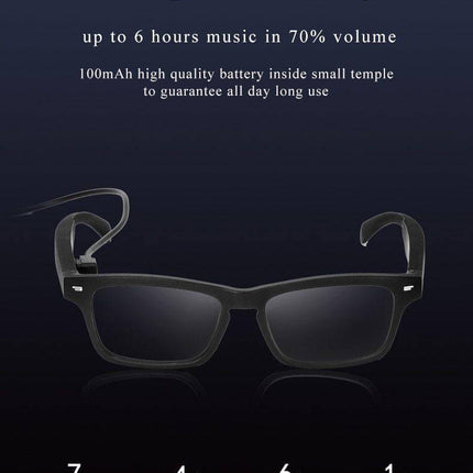 Smart Bluetooth Built-in Speaker Headset Glasses