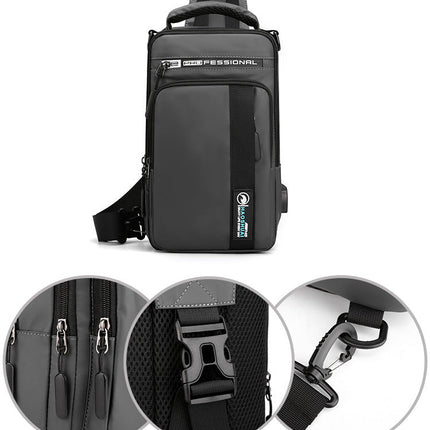Anti-Theft USB Charging Waterproof Crossbody Bag