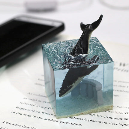 Luminous Ocean Whale Modern Resin Figurine