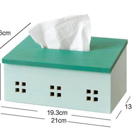 Wooden Nordic House Tissue Box