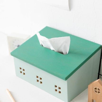 Wooden Nordic House Tissue Box