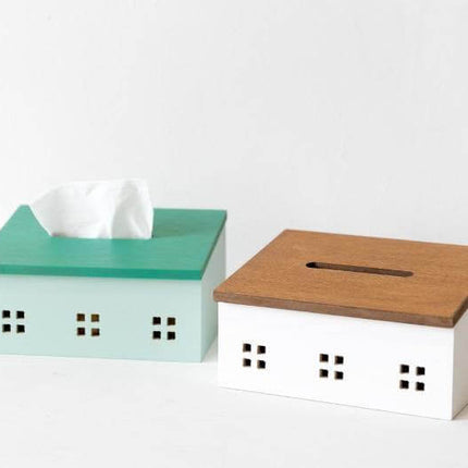 Wooden Nordic House Tissue Box
