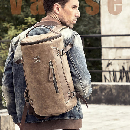 Leather Simple Style Vintage Men's Backpack