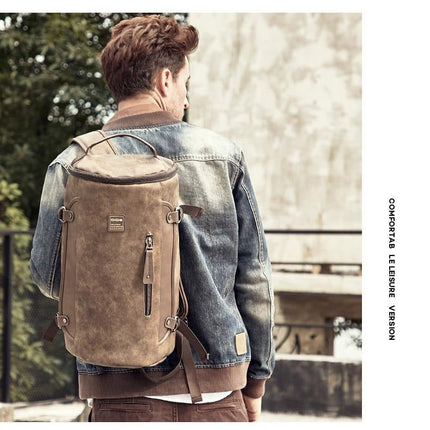 Leather Simple Style Vintage Men's Backpack