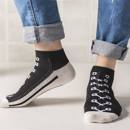 Hipster 3D Canvas Shoes Printed Ankle Socks