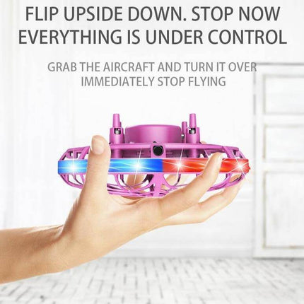 Portable Quadcopter Gesture Sensing Drone with Led Light