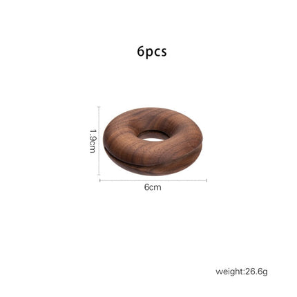 6Pcs Wooden Donut Seal Clips
