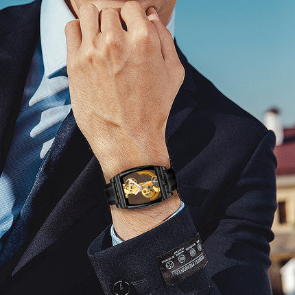 Elegant Self Winding Transparent Mechanical Men Watches