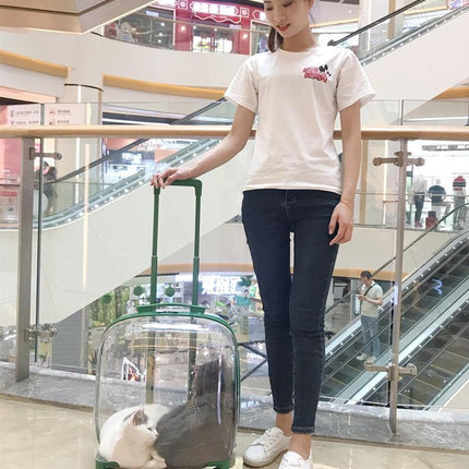 Transparent Pet Travel Trolley Capsule