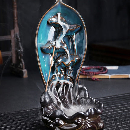 Ceramic Waterfall Backflow Yoga Incense Burner