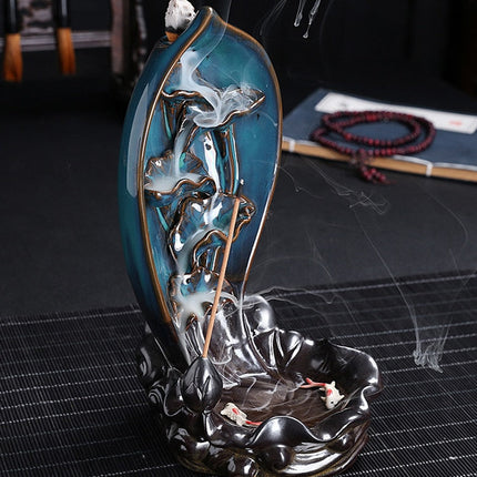 Ceramic Waterfall Backflow Yoga Incense Burner