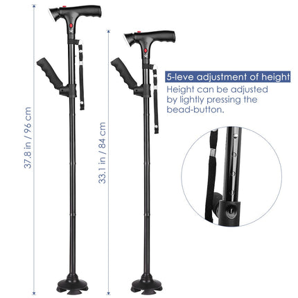 Safety Alarm Walking Telescopic LED Light Cane
