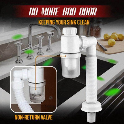 Odor-free Bathroom Kitchen Expandable Filter Pipe
