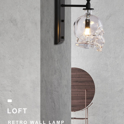 Retro Skull Glass Pendant Light