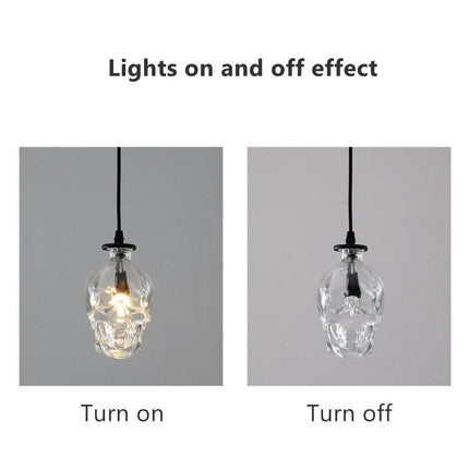 Retro Skull Glass Pendant Light
