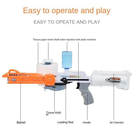Wet Roll Paper Toy Shooting Gun