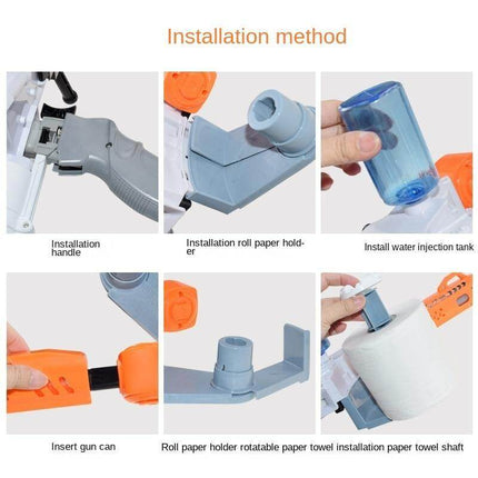 Wet Roll Paper Toy Shooting Gun