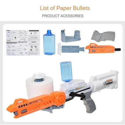 Wet Roll Paper Toy Shooting Gun