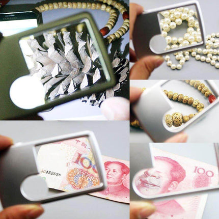 Pocket Credit Card Size Mini Led Light Magnifying Glass