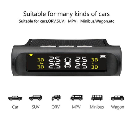 Solar Power Car Tire Pressure Sensor Monitoring System