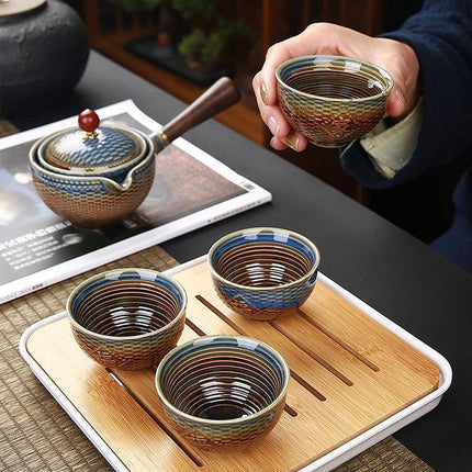 Unique Ceramic Moving Teapot Filter Set