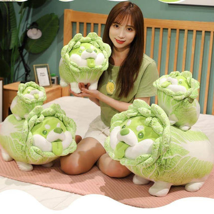 Cute Vegetable Cabbage Stuffed Dog  Pillow