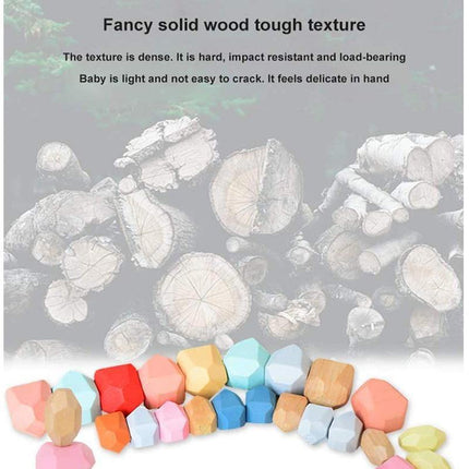 Colorful Wooden Stone Kids Intelligent Stacking Game
