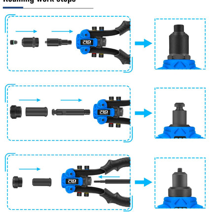 3in1 Hand Rivet Nut Tool Set