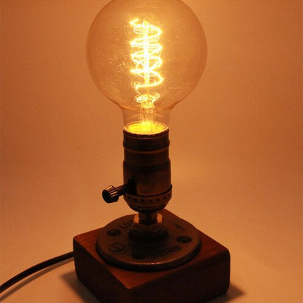 Vintage Industrial Wooden Dimmable Table Lamp