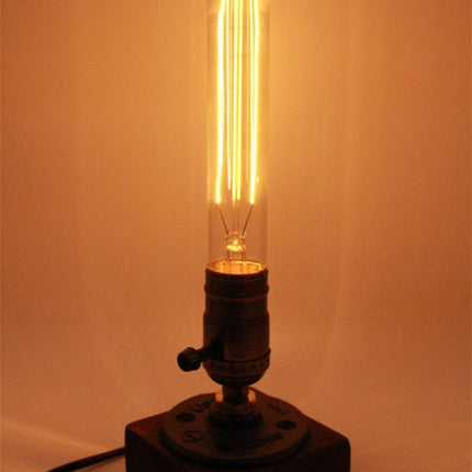 Vintage Industrial Wooden Dimmable Table Lamp