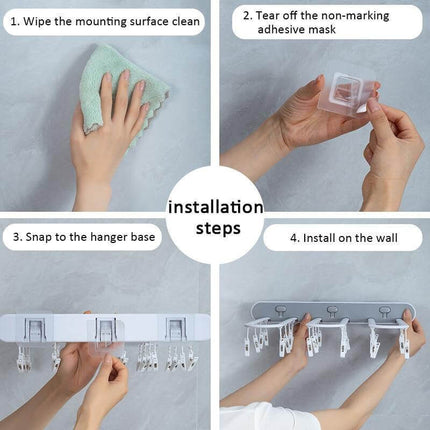 Wall-Mounted Folding Easy Drying Sock Hanger Rack