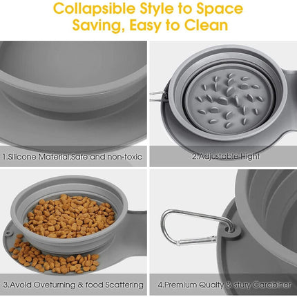 Foldable Travel Pet Double Feeding Bowl