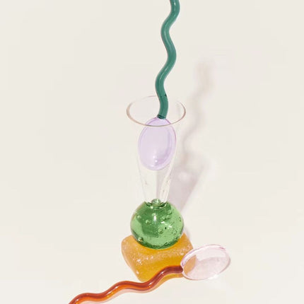 Fun Wavy Glass Dessert Spoons