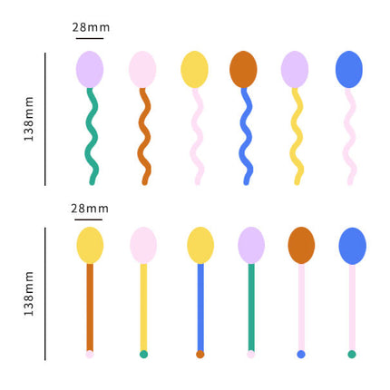 Fun Wavy Glass Dessert Spoons