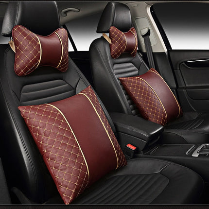 Car Leather Neck and Back Pillows