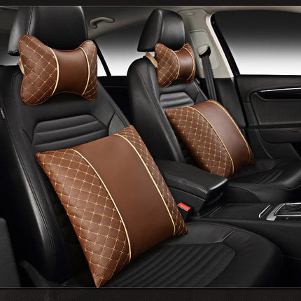Car Leather Neck and Back Pillows