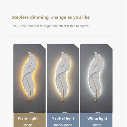 Nordic Elegant Feather Led Wall Lamp